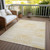 8' X 10' Gold and White Abstract Washable Non Skid Indoor Outdoor Area Rug