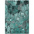 10' X 14' Teal Black and Gray Floral Washable Non Skid Indoor Outdoor Area Rug