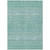 10' X 14' Aqua Teal Blue And Ivory Tribal Washable Indoor Outdoor Area Rug