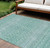 10' X 14' Aqua Teal Blue And Ivory Tribal Washable Indoor Outdoor Area Rug
