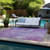 10' X 14' Purple Abstract Washable Non Skid Indoor Outdoor Area Rug - Purple