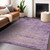 8' X 10' Purple And Beige Abstract Washable Indoor Outdoor Area Rug