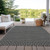 9' X 12' Black And Gray Floral Washable Indoor Outdoor Area Rug