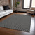 9' X 12' Black And Gray Floral Washable Indoor Outdoor Area Rug