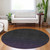 8' Eggplant Purple And Charcoal Round Abstract Washable Indoor Outdoor Area Rug