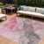 10' X 14' Blush And Gray Abstract Washable Indoor Outdoor Area Rug - Blush, Gray