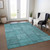 10' X 14' Teal Blue And Aqua Patchwork Washable Indoor Outdoor Area Rug