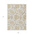9' X 12' Ivory Beige And Gold Floral Washable Indoor Outdoor Area Rug