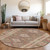 8' Brown Round Geometric Washable Indoor Outdoor Area Rug - 880016810806
