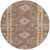 8' Brown Round Geometric Washable Indoor Outdoor Area Rug - 880016810806