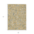 9' X 12' Wheat Blue And Ivory Floral Washable Indoor Outdoor Area Rug
