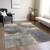 9' X 12' Khaki And Brown Abstract Washable Indoor Outdoor Area Rug - Khaki, Brown