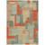 8' X 10' Sage Gray And Orange Geometric Washable Indoor Outdoor Area Rug