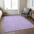 10' X 14' Lilac And Ivory Floral Washable Indoor Outdoor Area Rug