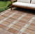 10' X 14' Copper Gold And Gray Plaid Washable Indoor Outdoor Area Rug