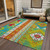 9' X 12' Teal Blue Green And Pink Aztec Washable Indoor Outdoor Area Rug