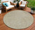 8' Ivory And Brown Round Abstract Washable Indoor Outdoor Area Rug