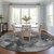 8' Round Gray Round Abstract Washable Non Skid Indoor Outdoor Area Rug Transitional Style - Gray Color