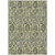 10' X 14' Artichoke Green And Gray Damask Washable Indoor Outdoor Area Rug
