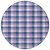 8' Navy Blue Purple And Beige Round Plaid Washable Indoor Outdoor Area Rug