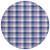 8' Navy Blue Purple And Beige Round Plaid Washable Indoor Outdoor Area Rug