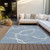 8' X 10' Denim Blue And Ivory Abstract Washable Indoor Outdoor Area Rug - 608219395704