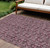 9' X 12' Merlot Mauve And Ivory Floral Washable Indoor Outdoor Area Rug