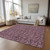 9' X 12' Merlot Mauve And Ivory Floral Washable Indoor Outdoor Area Rug