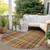 8' Round Orange Round Plaid Washable Non Skid Indoor Outdoor Area Rug