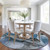 8' Blue And Gray Round Abstract Washable Indoor Outdoor Area Rug - Blue, Gray