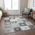 10' X 14' Gray And Charcoal Geometric Washable Indoor Outdoor Area Rug