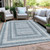 10' X 14' Denim Blue And Ivory Geometric Washable Indoor Outdoor Area Rug - 880016707298