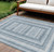 10' X 14' Denim Blue And Ivory Geometric Washable Indoor Outdoor Area Rug - 880016707298