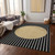 9' X 12' Black And Beige Striped Washable Indoor Outdoor Area Rug