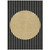 9' X 12' Black And Beige Striped Washable Indoor Outdoor Area Rug