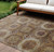 9' X 12' Rust And Beige Medallion Washable Indoor Outdoor Area Rug - Rust, Beige