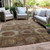 9' X 12' Rust And Beige Medallion Washable Indoor Outdoor Area Rug - Rust, Beige