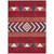 10' X 14' Red White And Navy Blue Southwestern Washable Indoor Outdoor Area Rug