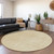 8' Gold And Ivory Round Geometric Washable Indoor Outdoor Area Rug Transitional Style - Gold, Ivory Color