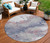 8' Blush And Gray Round Abstract Washable Indoor Outdoor Area Rug - Blush, Gray