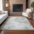 9' X 12' Silver Gray And Ivory Abstract Washable Indoor Outdoor Area Rug