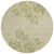 8' Khaki Ivory And Green Round Floral Washable Indoor Outdoor Area Rug