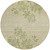 8' Khaki Ivory And Green Round Floral Washable Indoor Outdoor Area Rug