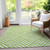 8' X 10' Lime Green And Ivory Geometric Washable Indoor Outdoor Area Rug