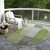 8' Green And Olive Green Round Striped Washable Indoor Outdoor Area Rug
