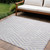 10' X 14' Lavender and Ivory Geometric Washable Non Skid Indoor Outdoor Area Rug