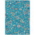 9' X 12' Teal Blue Ivory And Pink Floral Washable Indoor Outdoor Area Rug