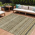 10' X 14' Chocolate And Taupe Striped Washable Indoor Outdoor Area Rug