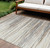 9' X 12' Ivory Brown And Gray Striped Washable Indoor Outdoor Area Rug