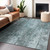 10' X 14' Teal Blue Charcoal And Gray Abstract Washable Indoor Outdoor Area Rug